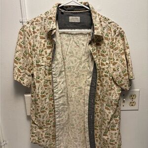 * Jachs New York Men's Medium Floral Button Up Short Sleeve Shirt